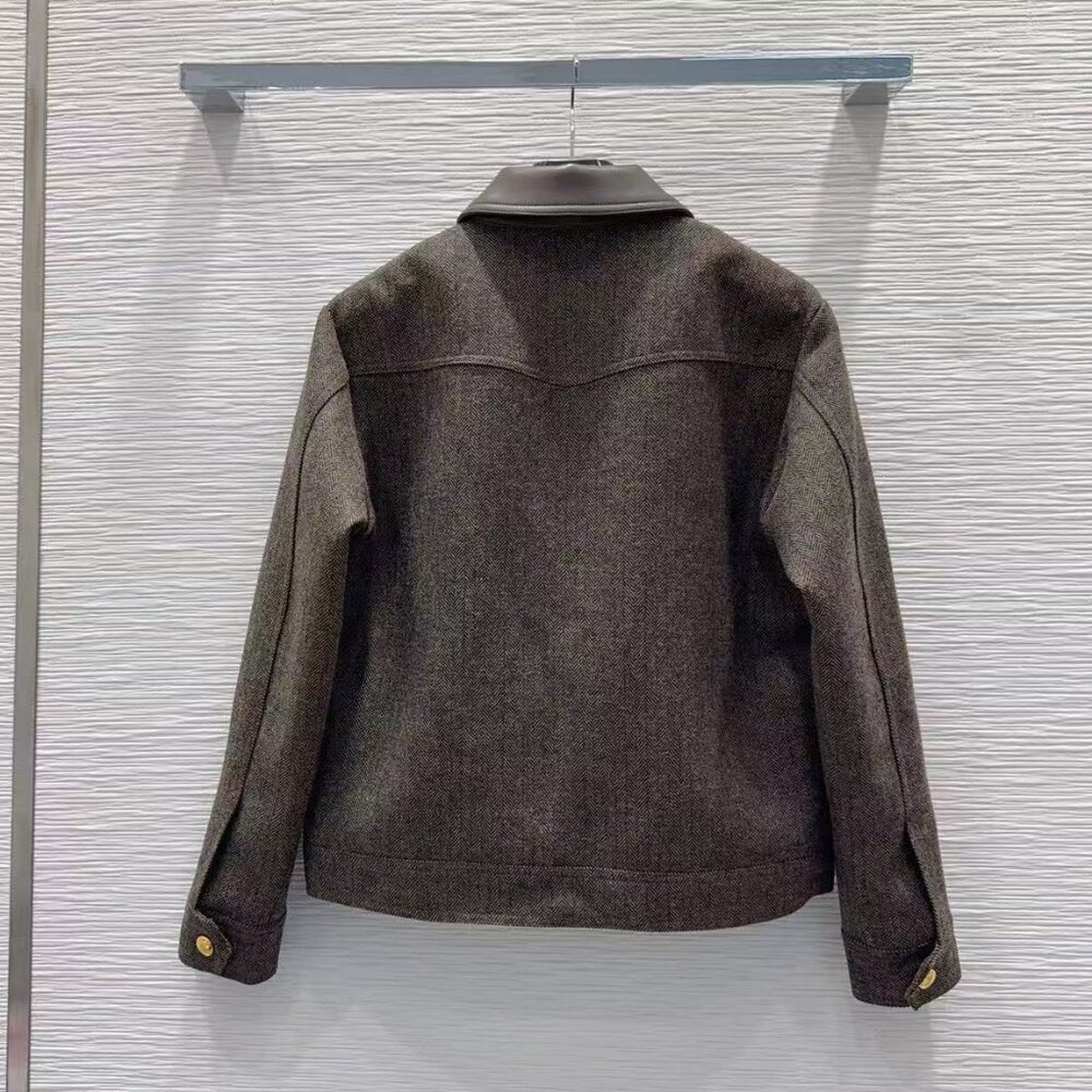 Celine Patchwork Leather Lapel Jacket - image 2